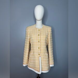 Vintage Escada Yellow Tweed Jacket